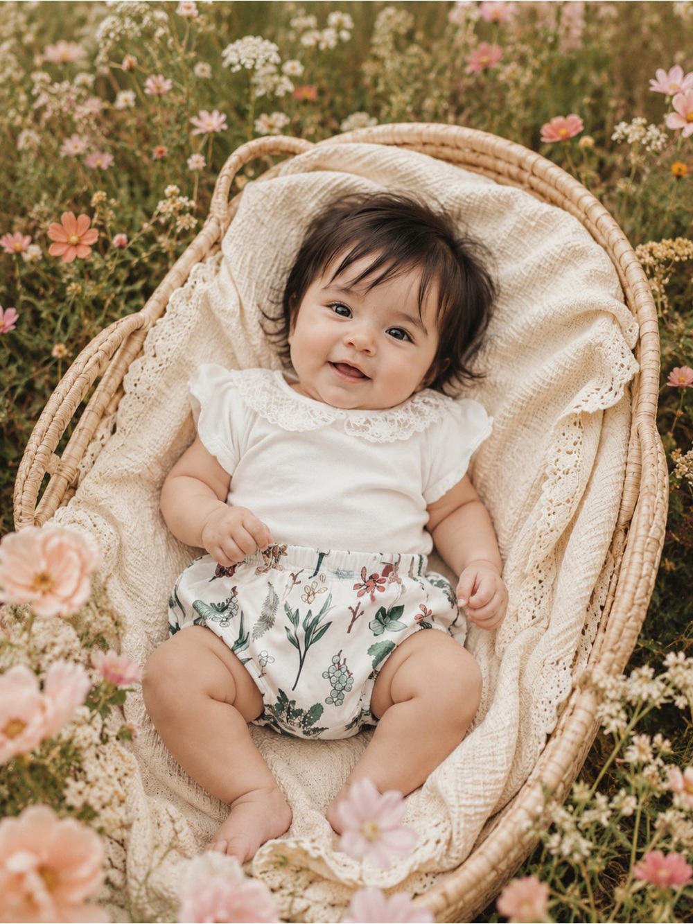 Vivie And Ash Herbal Study Bloomers Lacey Peter Pan Onesie 3-6mths